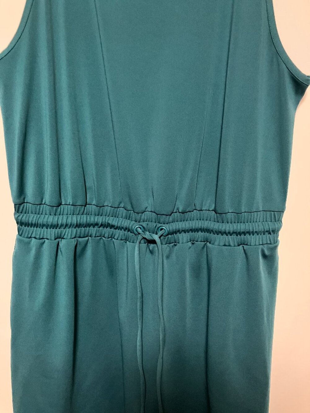 Lou & Grey Luvstretch Drawstring Pockets Tank Dress Teal, Size Large, Drawstring - Picture 3 of 6
